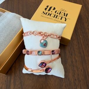 Bomb Party the Gem Society Exclusivity Unlocked Rose Gold Bracelet Set